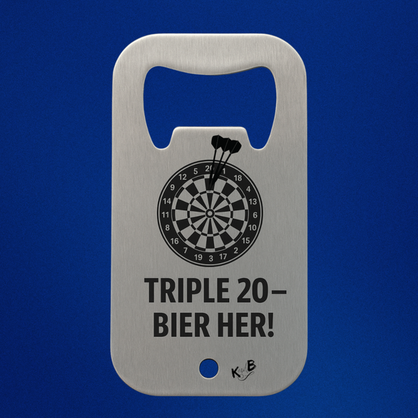 Flaschenöffner „Triple 20 – Bier her!“