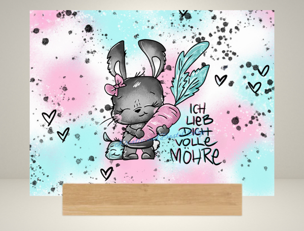 Glasschneidebrettchen Design "Ich lieb dich volle Möhre"