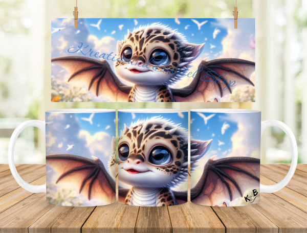 Kaffetasse/Teetasse mit Drachenmotiv