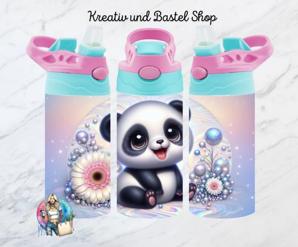 Kinder-Thermobecher "Panda mit Blumen"