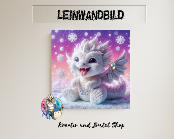 Leinwand "Drache weiss"