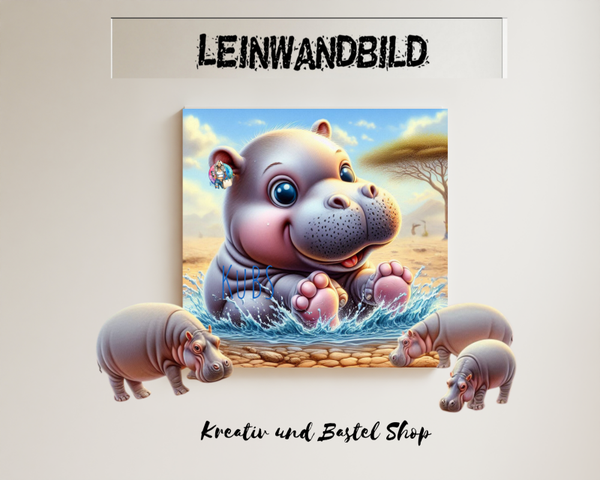 Leinwand "Nilpferd"