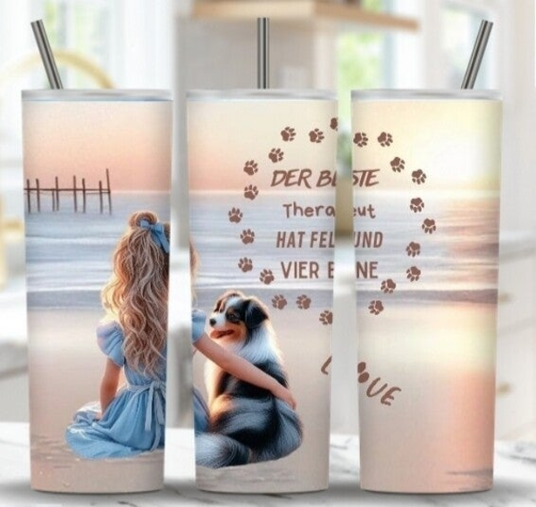 Thermobecher mit Steckdeckel mit Motiv und Spruch" Der Beste Therapeut....."