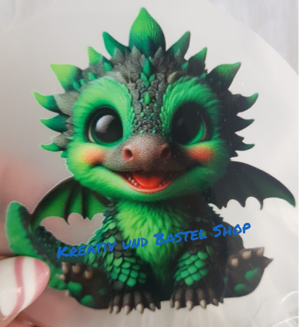 Bügelbild "Drache grün"