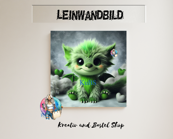 Leinwand "Drache grün"