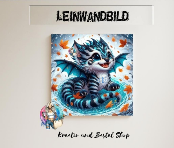 Leinwand "Tiger - Drache in Pfütze"