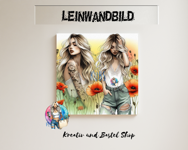 Leinwand "Girl im Mohnblumenfeld""