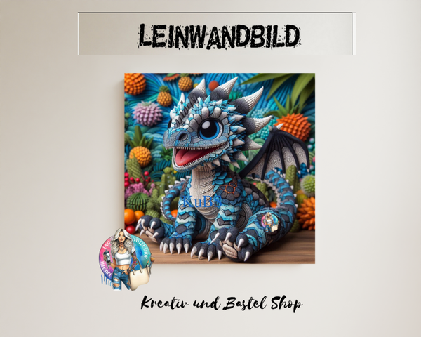 Leinwand " Blauer Drache"