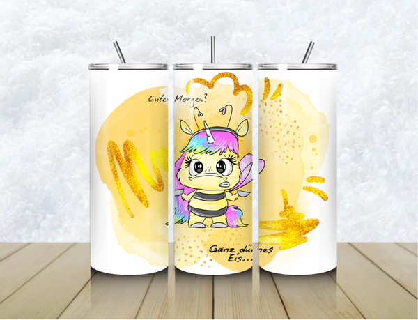 Thermobecher mit Steckdeckel "GUTEN MORGEN! GANZ DÜNNES EIS...."