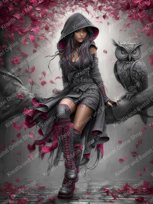 🌙 Diamond Painting „Rabenblick – Hüterin der stillen Schatten“ (sweet_Loco_ai)