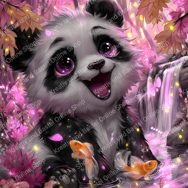 🌙 Diamond Painting „Blütenzauber am Wasserfall“ by Lisa AI