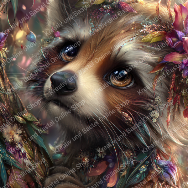 🌙 Diamond Painting „Waldseele im Blütenlicht“ by Lisa AI