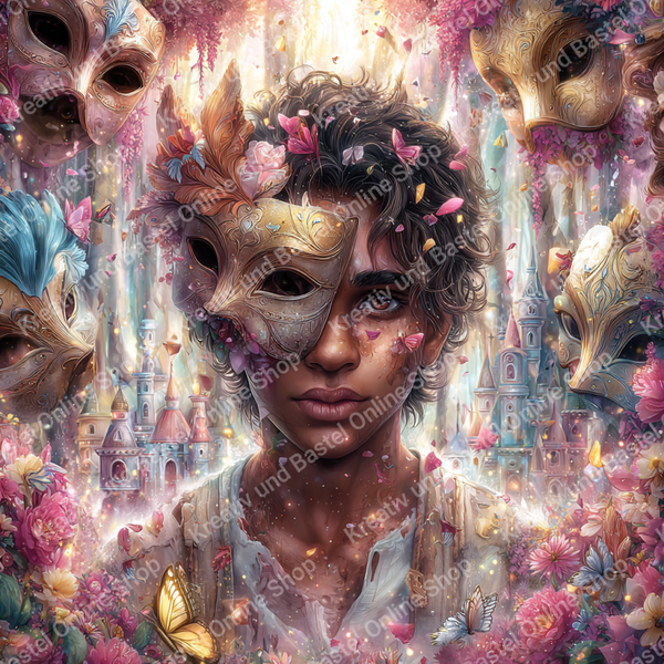 🌙 Diamond Painting „Zwischen Masken und Märchenschlössern“ by Lisa AI
