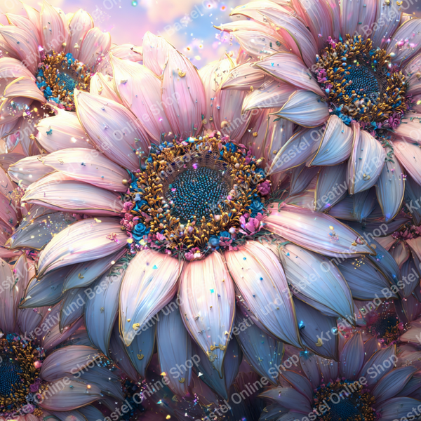 🌙 Diamond Painting „Pastellsonne in Blütenpracht“ by Lisa AI