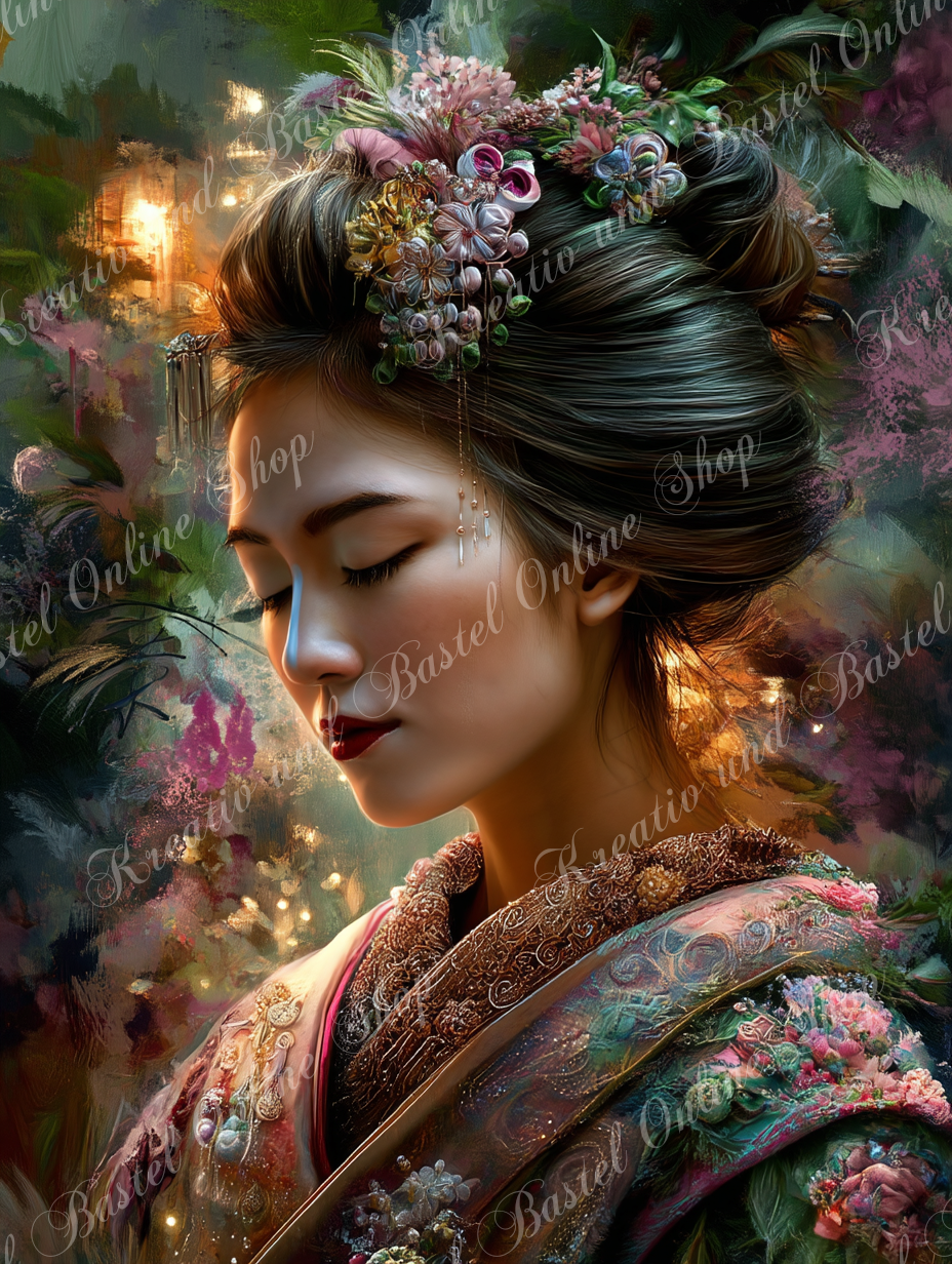 🌙 Diamond Painting  „Stille Blütenseele“ by ManuVany A.i