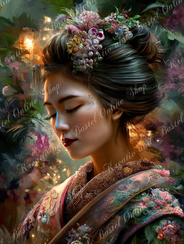 🌙 Diamond Painting  „Stille Blütenseele“ by ManuVany A.i