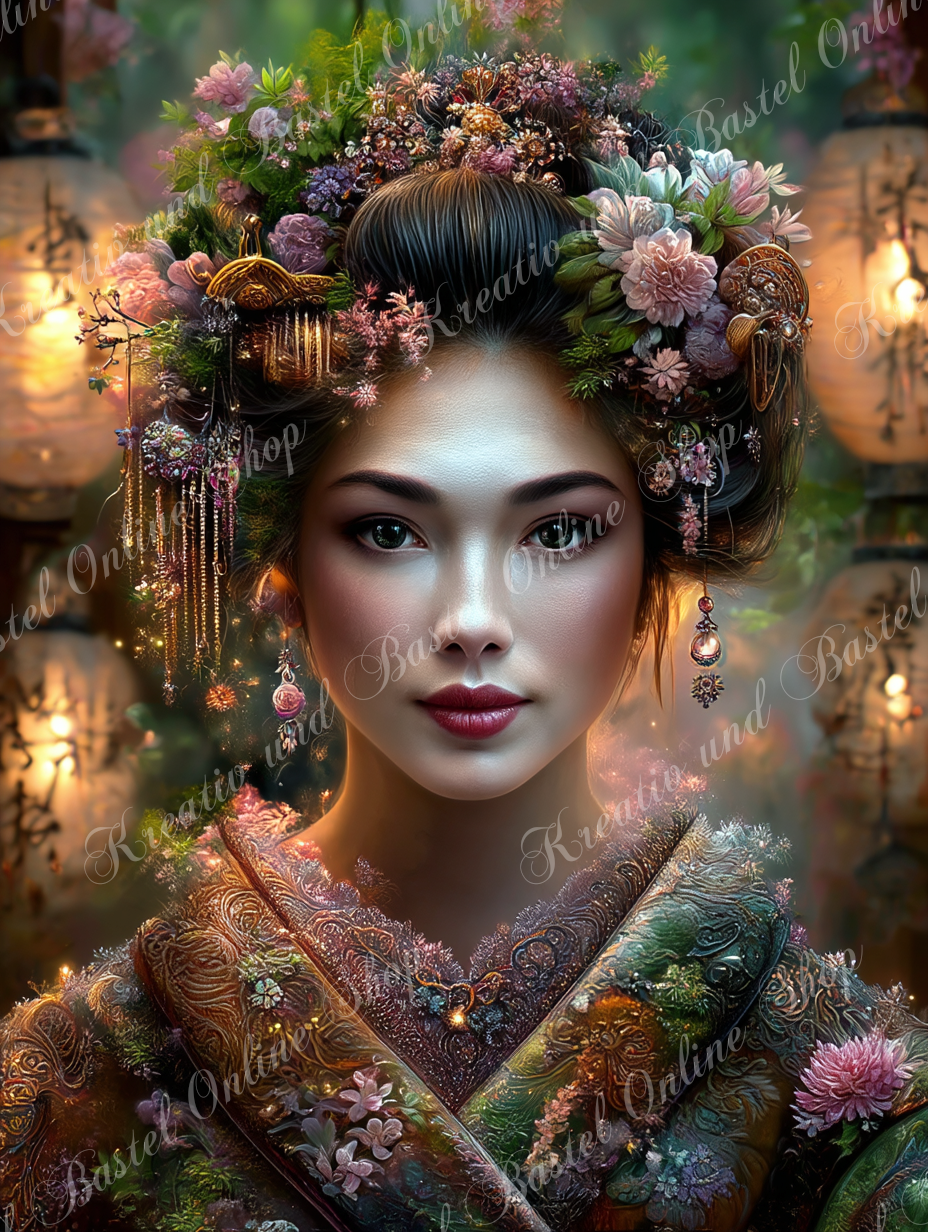 🌙 Diamond Painting  „Blütenkönigin der Stille“ by ManuVany A.i