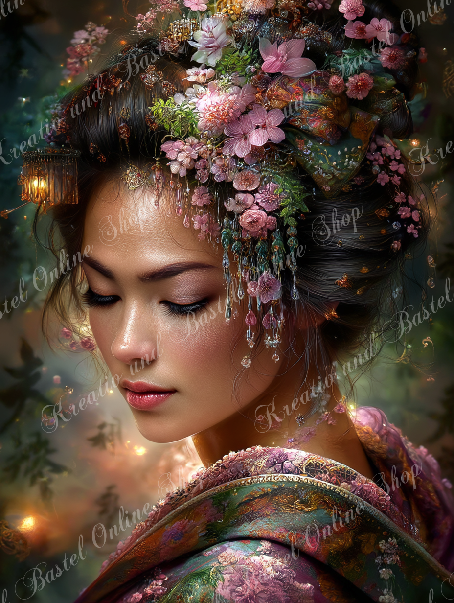 🌙 Diamond Painting „Flüstern der Blütenseele“ by ManuVany A.i