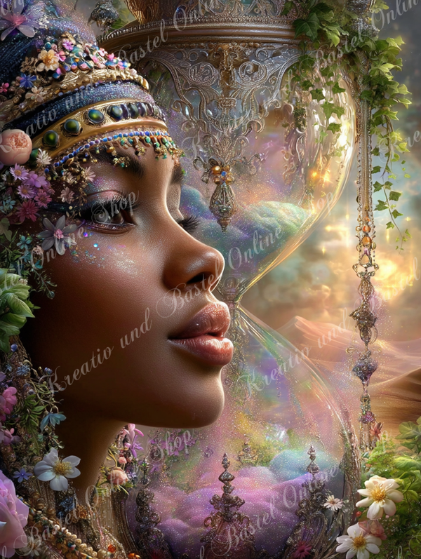 🌙 Diamond Painting  „Hüterin der verborgenen Zeit“ by ManuVany A.i