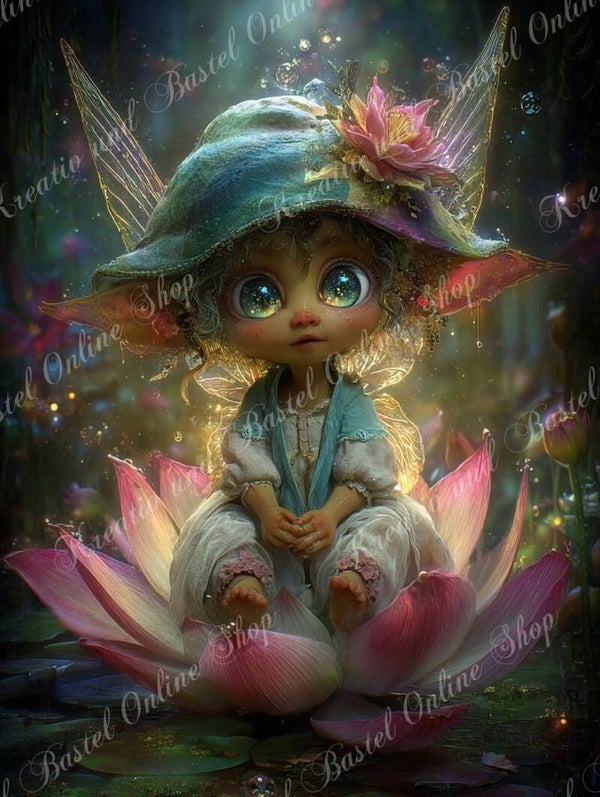 🌙 Diamond Painting  „Blütenelfe im Zauberlicht“ – ein Kunstwerk von Maggie