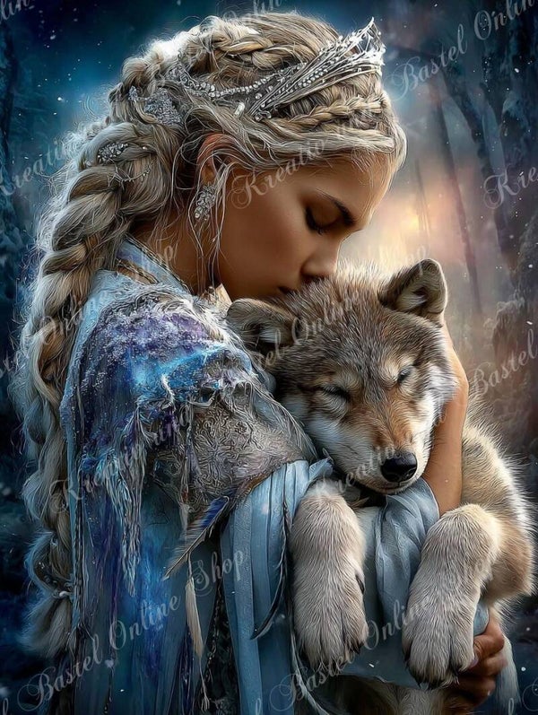 🌙 Diamond Painting „Seelenbindung im Winterlicht“ – ein Kunstwerk von Maggie
