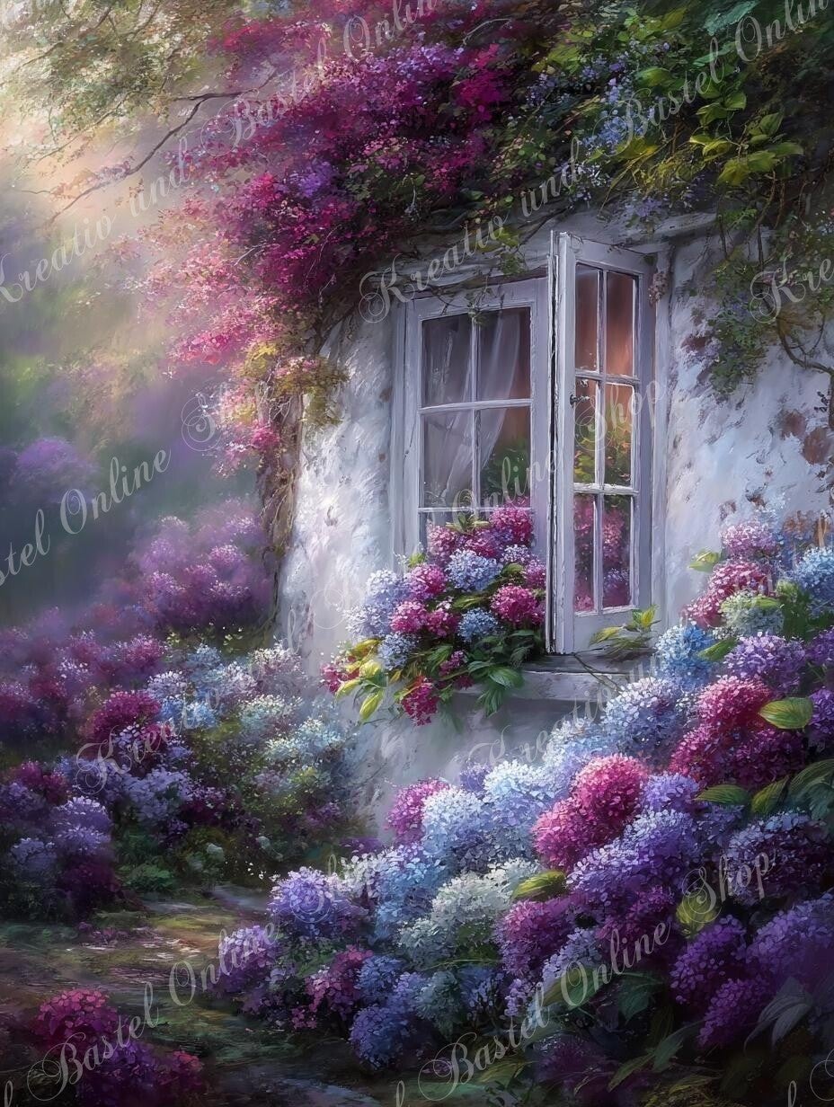 💎 Diamond Painting „Blütentraum am Fensterlicht“ – ein Kunstwerk von Maggie