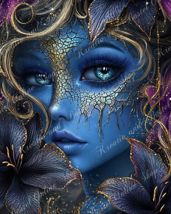 🌙 Diamond Painting „Goldene Risse der Seele“ by Elly_A.I.