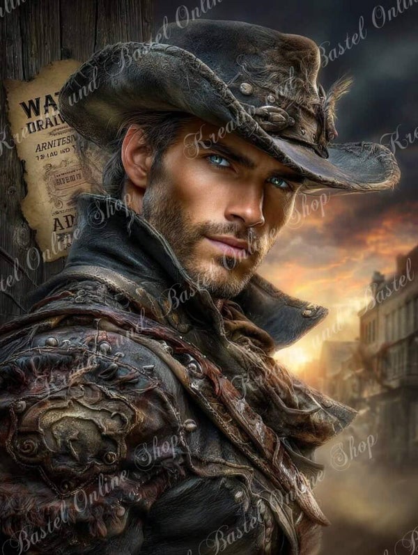 💎 Diamond Painting „Der einsam Revolverheld“ by maggies_dia_painting_ai