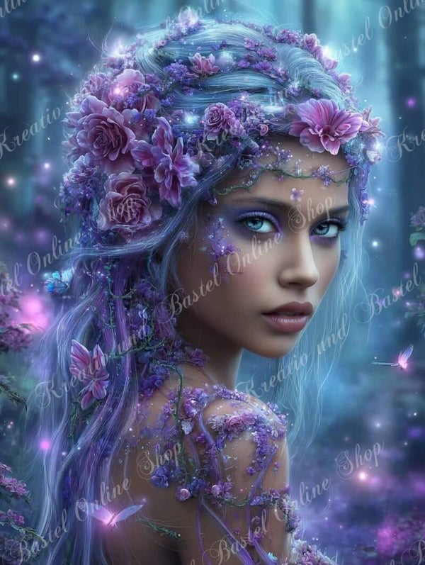 💎 Diamond Painting „Blütenelfe der Dämmerung“  by maggies_dia_painting_ai