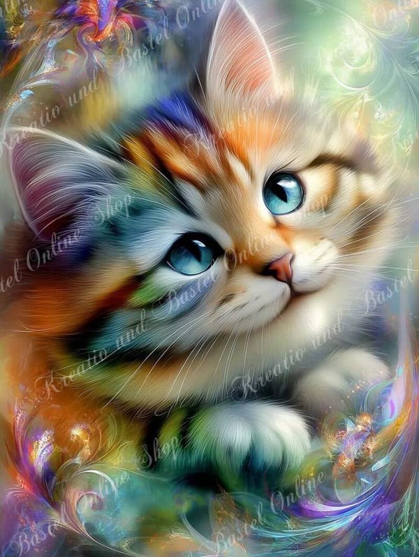 💎 Diamond Painting „Farbenzauber Katzenblick“ by maggies_dia_painting_ai