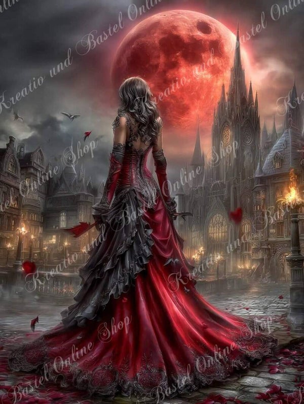 💎 Diamond Painting „Blutmond der Nacht“  by maggies_dia_painting_ai