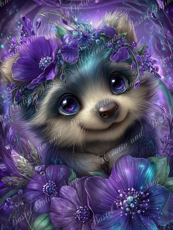 💎 Diamond Painting „Lila Zauber – kleines Glückswesen“ by Sweet_Loco_AI