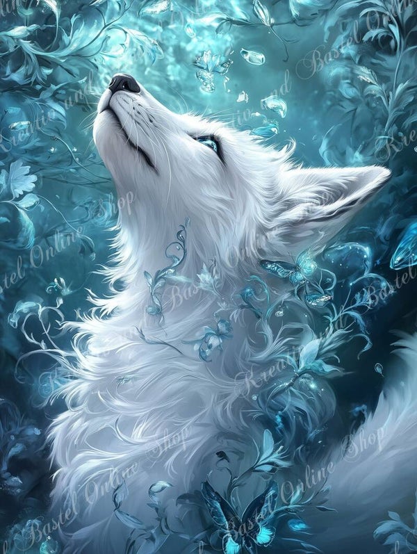 💎 Diamond Painting „Eiswolf – Hüter der stillen Magie“ by Sweet_Loco_AI