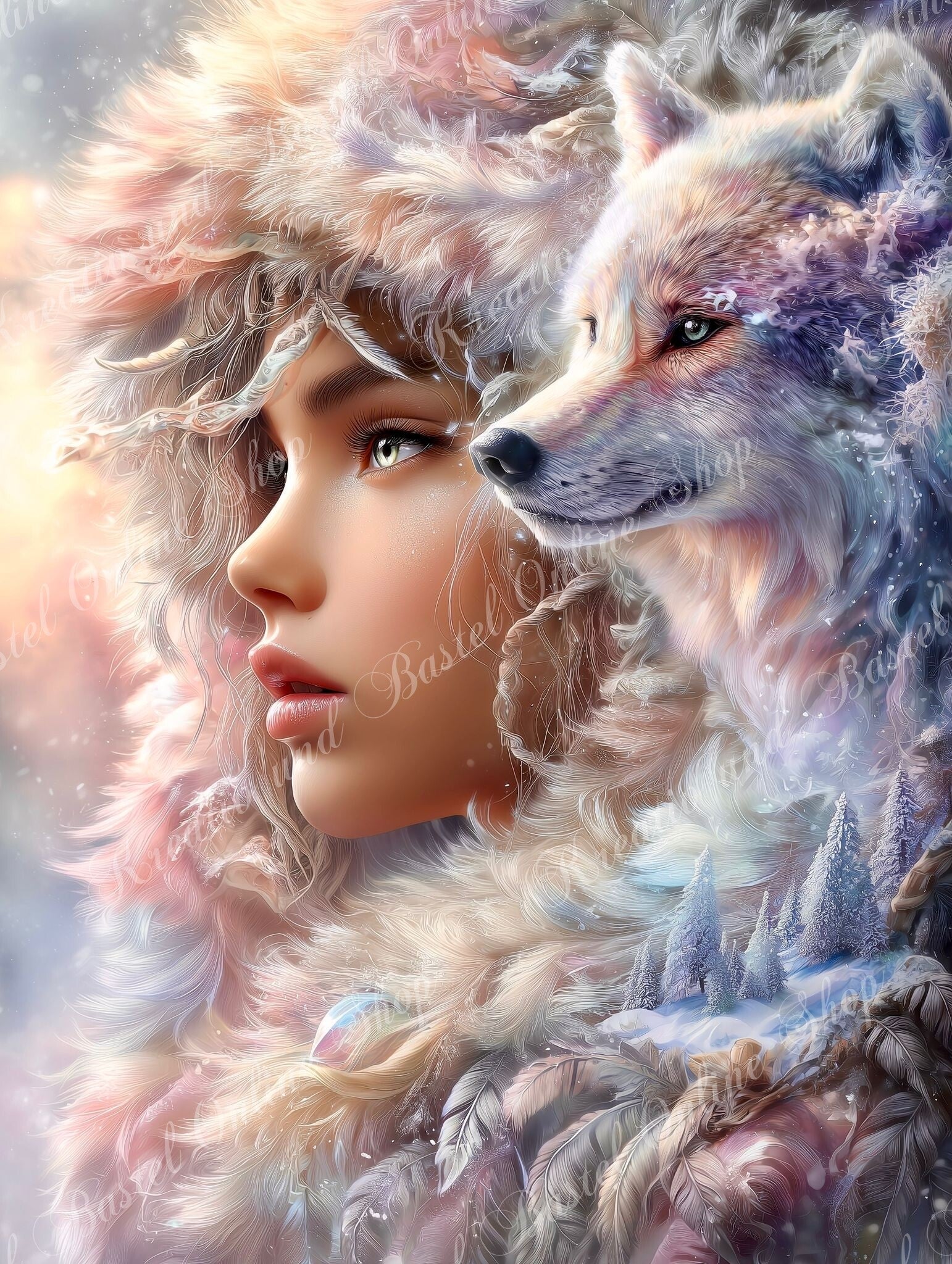 💎 Diamond Painting „Seelenhüter des Winterlichts“ by Sweet_Loco_AI