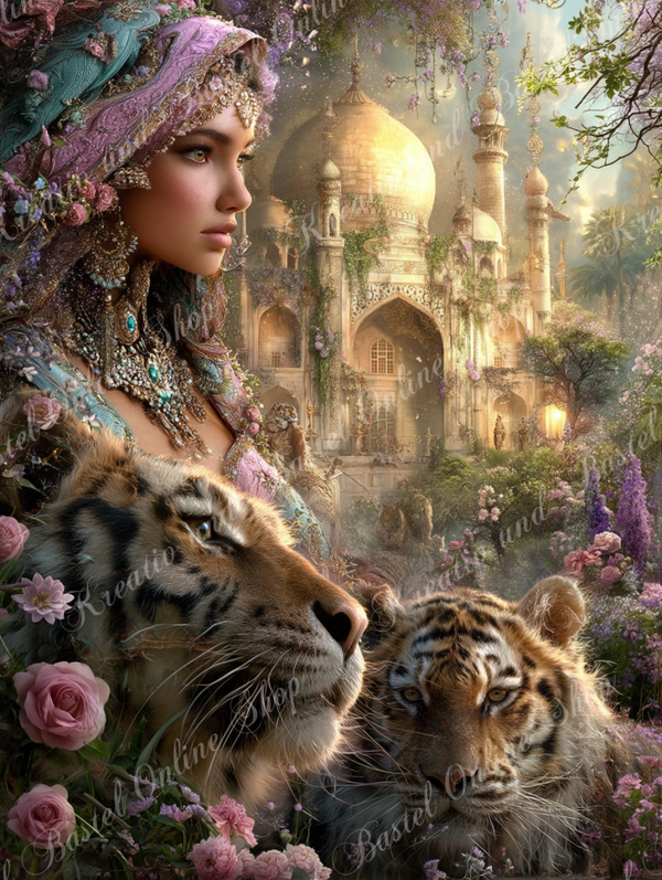 💎 Diamond Painting „Königin der goldenen Oase“ by ManuVany A.i