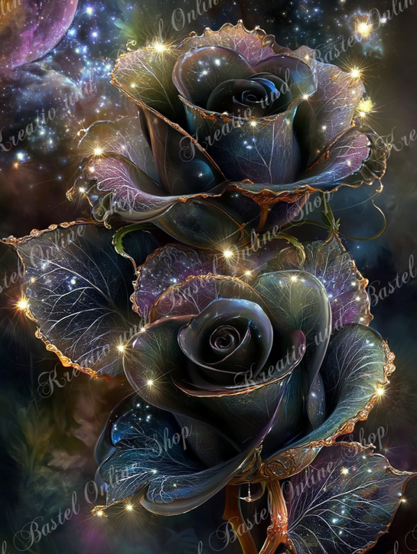 💎 Diamond Painting „Galaxie der Nachtrosen“ by ManuVany A.i