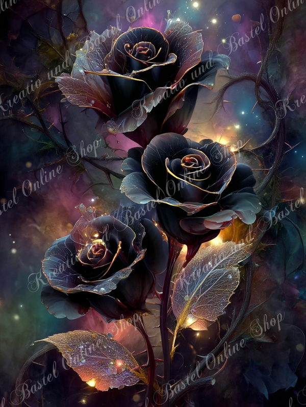 💎 Diamond Painting „Nachtblüten der Sternenmagie“ by ManuVany A.i