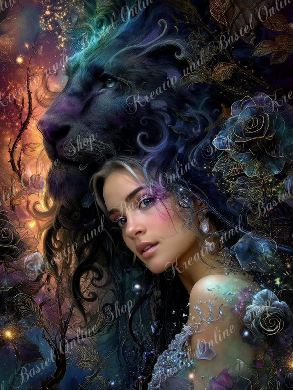 💎 Diamond Painting „Seelenkraft der Löwin“ by ManuVany A.i