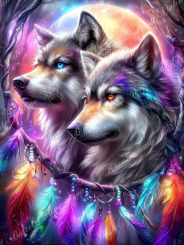 💎 Diamond Painting „Seelenwächter des Mondlichts“ – by illumaris KI_Art