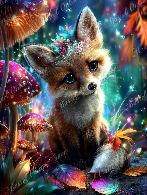 💎 Diamond Painting „Kleiner Zauberfuchs im Lichterwald“ – by illumaris KI_Art