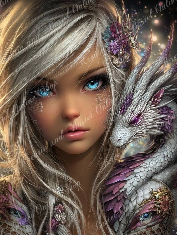 💎 Diamond Painting „Seelenverbindung des Drachenlichts“ – by illumaris KI_Art