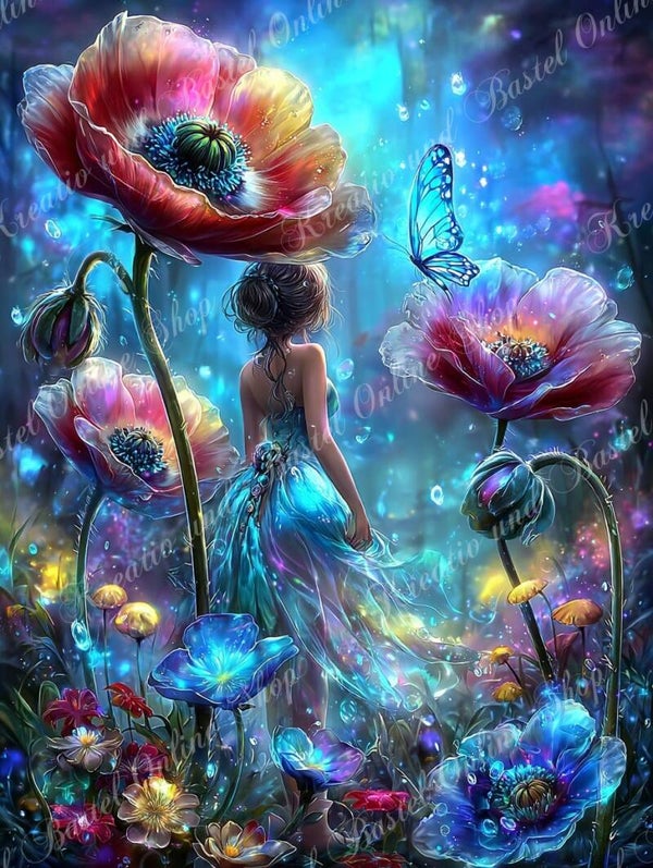 💎 Diamond Painting „Blütenzauber der stillen Fee“ –  by illumaris KI_Art