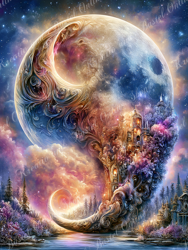 💎 Diamond Painting „Die Mondstadt der Träume“ by Elly_A.I.