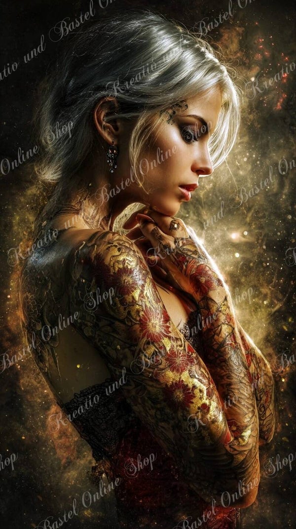 💎 Diamond Painting „Goldene Narben der Seele“ – ein Kunstwerk by Ray Spark  Ein faszinierendes Diamond Painting voller