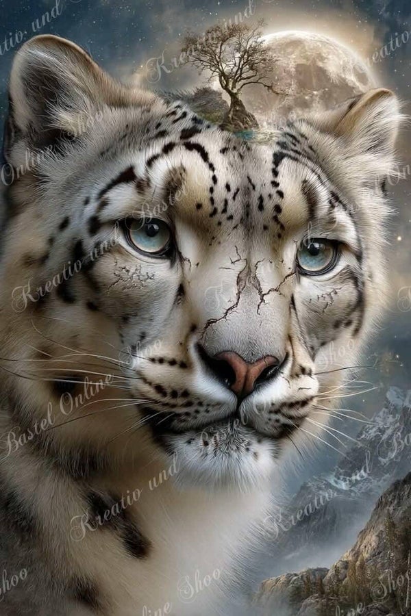 💎 Diamond Painting  „Seele des Schneeleoparden“ – ein Kunstwerk von Maggie