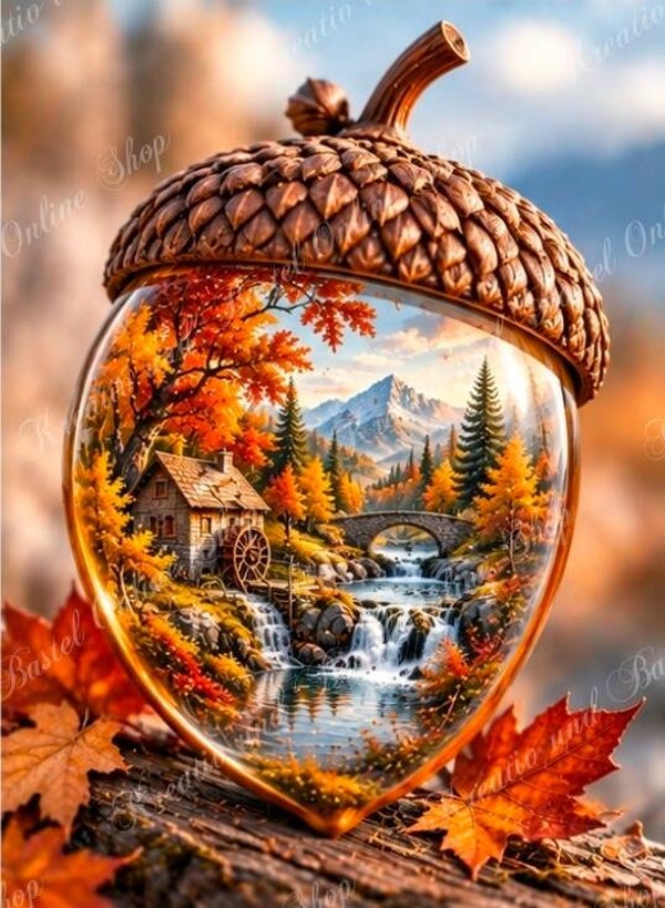 💎 Diamond Painting „Das goldene Herbstparadies in der Zaubereichel“ by Sternchen