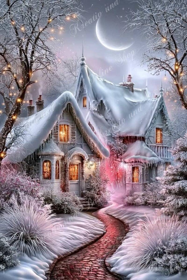 💎 Diamond Painting  „Wintermärchen im Mondschein“ by Maggi