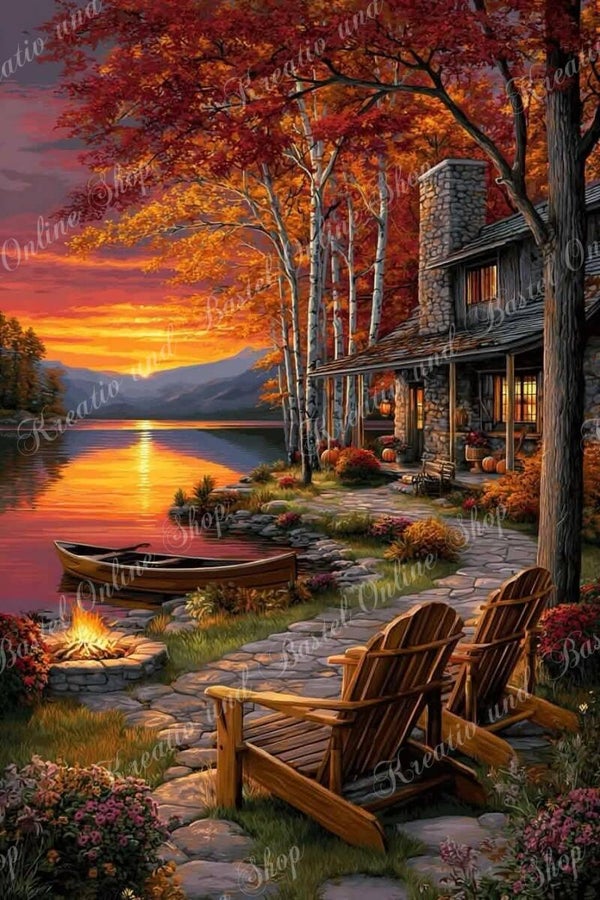 💎 Diamond Painting  „Herbstzauber am stillen See“ by Maggi