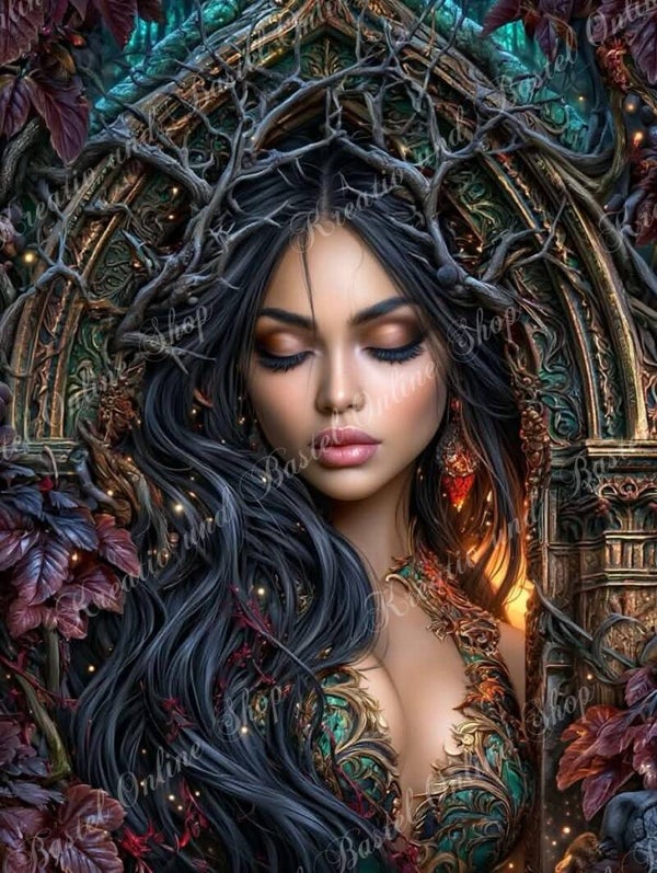 💎 Diamond Painting „Die geheimnisvolle Hüterin des Zauberwaldes“ by Maggi