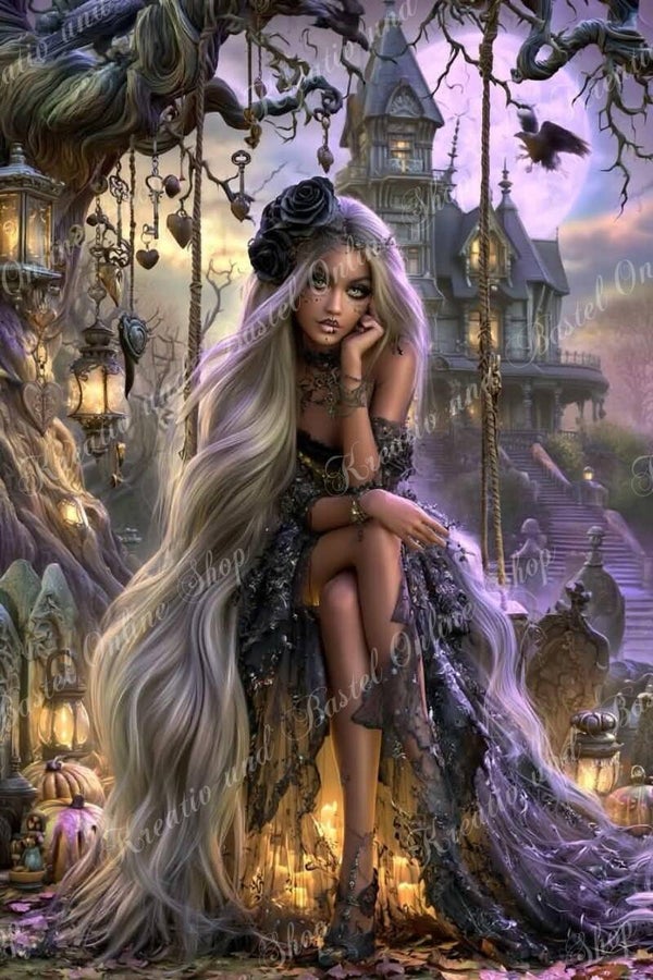 💎 Diamond Painting „Die verträumte Prinzessin der Schatten“ by Maggi